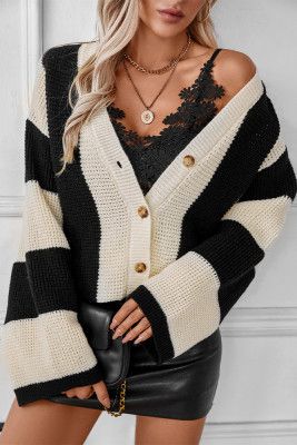 Front Open Colorblock Cardigan