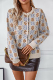 Jacquard Buttoned Knitting Cardigan