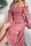 Polka Dot Square Neck Dress