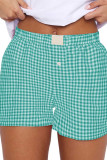 High Waist Plaid Shorts