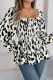 Square Neck Leopard Ruffle Top