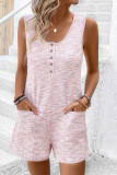 Sleeveless One Piece Overall Romper