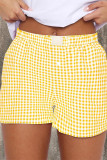 High Waist Plaid Shorts