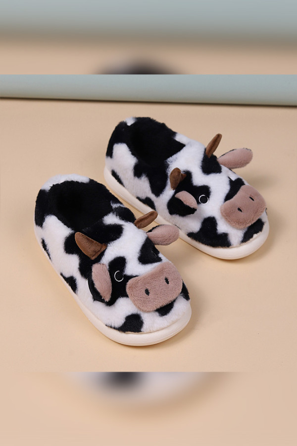 Cow Print Fleece Slipper