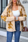 Flower Pattern Front Open Cardigan
