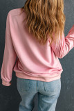 Pink Faith Graphic Studded Pullover Sweatshirt