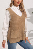 V Neck Knitting Vest Sweater