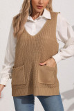 V Neck Knitting Vest Sweater