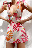 Tie Knot Printed Mini Dress