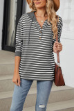 Stripes Splicing Drawstring Hoodie