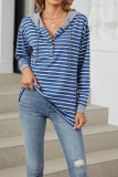Stripes Splicing Drawstring Hoodie