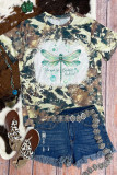 CozyMy Dragonfly Bleached Print Graphic Tee