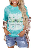 CozyMy Dragonfly Bleached Print Graphic Tee