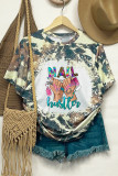 CozyMy Tie Dye Nail Hustler Bleached Print Graphic Tee