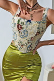 Floral Fishbone Corset Top