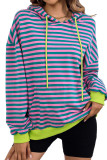 Stripes Kangaroo Pockets Hoodie Sweatshirt
