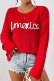 America Pattern Knitting Pullover Sweater
