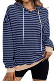 Stripes Kangaroo Pockets Hoodie Sweatshirt