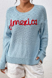America Pattern Knitting Pullover Sweater