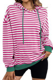 Stripes Kangaroo Pockets Hoodie Sweatshirt