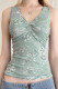 Green Twist Knot Floral Tank Top