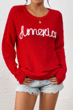 America Pattern Knitting Pullover Sweater