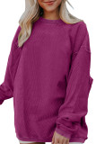 Festival Fuchsia Ribbed Corduroy Oversized Sweatshirt