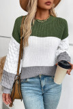 Colorblock Knitting Pullover Sweater