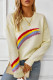 Rainbow Pattern Knitting Pullover Sweater