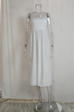Ruffle Hem Plain Spaghetti Dress
