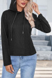 Drawstring Hooded Knitting Top