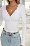 V Neck Slim Plain Top