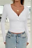 V Neck Slim Plain Top