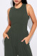 Plain Sleeveless One Piece Jumpsuit