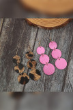 Round Leopard PU Leather Earrings