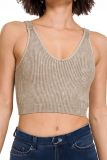 Ribbed Knitting Crop Tank Sports Top