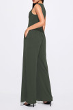 Plain Sleeveless One Piece Jumpsuit