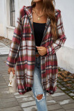 Hooded Zipper Plaid Shacket