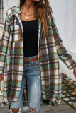 Hooded Zipper Plaid Shacket