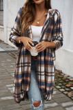 Hooded Zipper Plaid Shacket