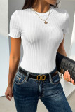 Plain RIbbed Knitting Bodysuit