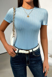 Plain RIbbed Knitting Bodysuit