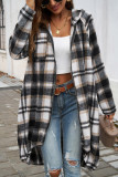 Hooded Zipper Plaid Shacket
