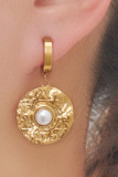 Crystal Insert Golden Earrings