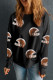 Black Sequin Rugby Football Helmet Graphic Game Day Sweatshirt