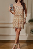 Sequin Glitter Tassel Spaghetti Dress