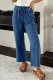 Sail Blue Mineral Wash Drawstring Waist Loose Straight Denim Pants