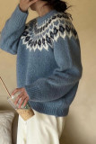 Blue Vintage Knitting Sweater