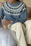 Blue Vintage Knitting Sweater