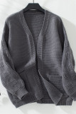 Plain Front Open Cardigan with Pockets